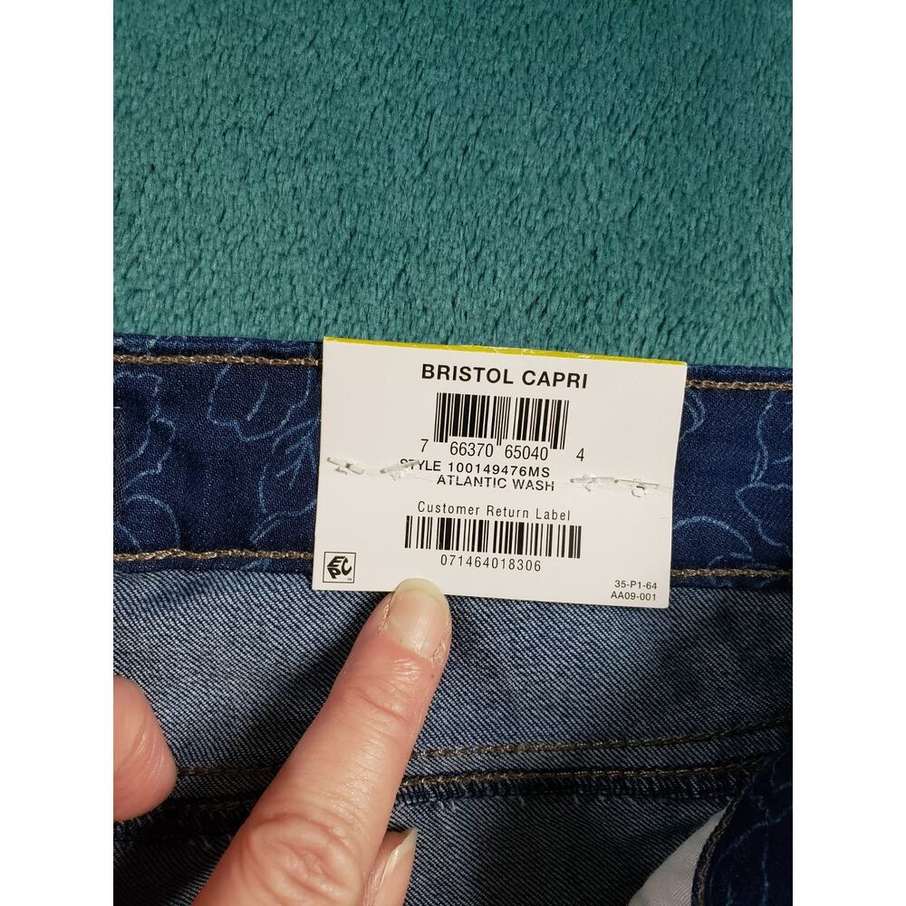 Charter Club Jeans Size 14 Womens Blue Mid Rise Pants Ladies Bristol Capri NWT - Picture 6 of 16